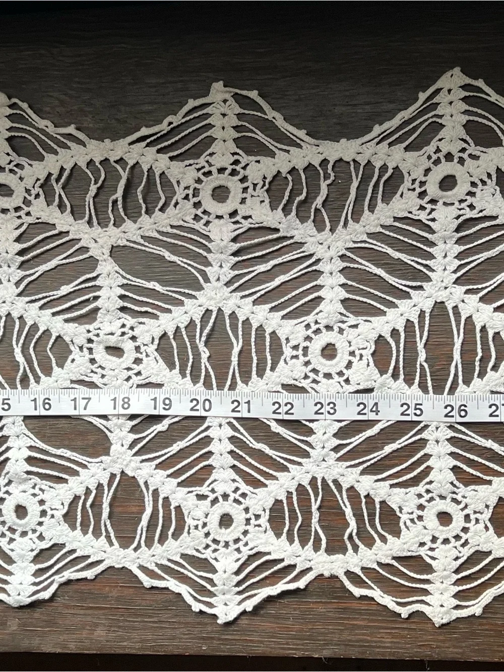 Handmade White Crochet Lace Panel
